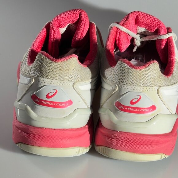 ASICS Women's Gel Resolution 7 Tennis Shoes Beige/Pink Non-Marking Sole Size 8 - Picture 4 of 11